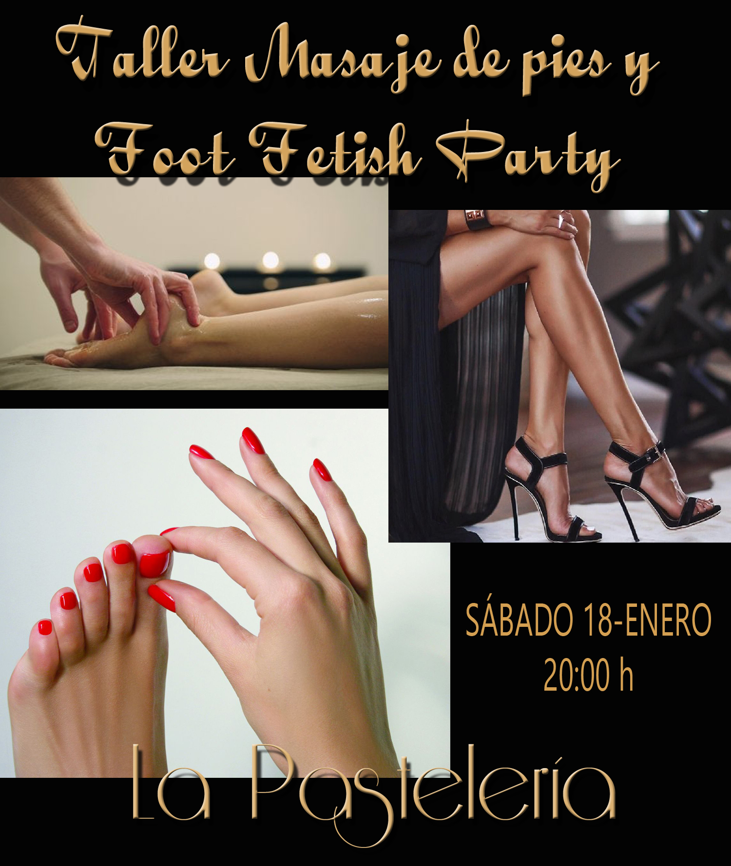 TALLER MASAJE DE PIES Y FOOT FETISH PARTY BDSM - Pastelería BDSM